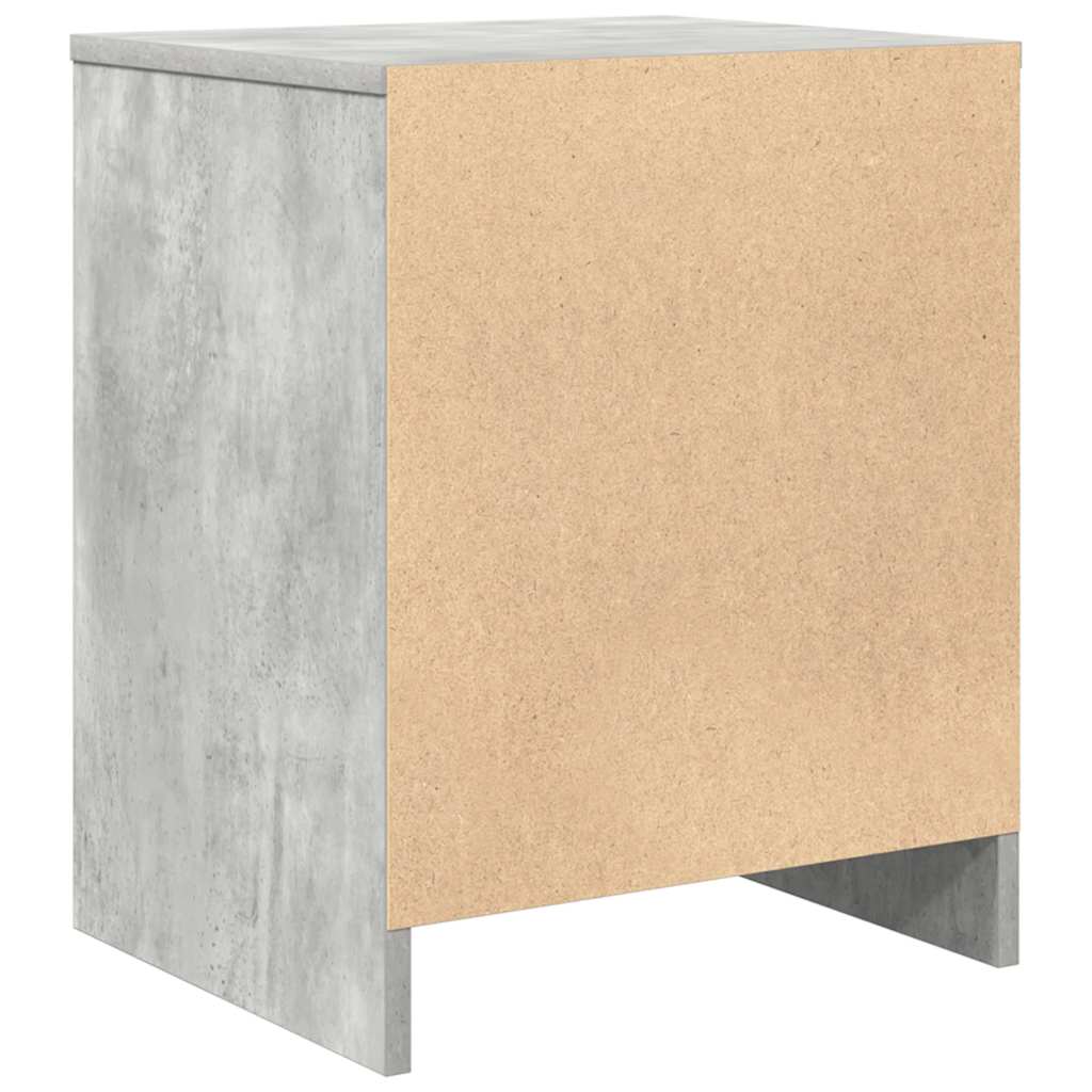 Κομοδίνα 2 τεμ. με Συρτάρι Γκρι Σκυρόδεμα 40x34x50 εκ. - Pakobazaar