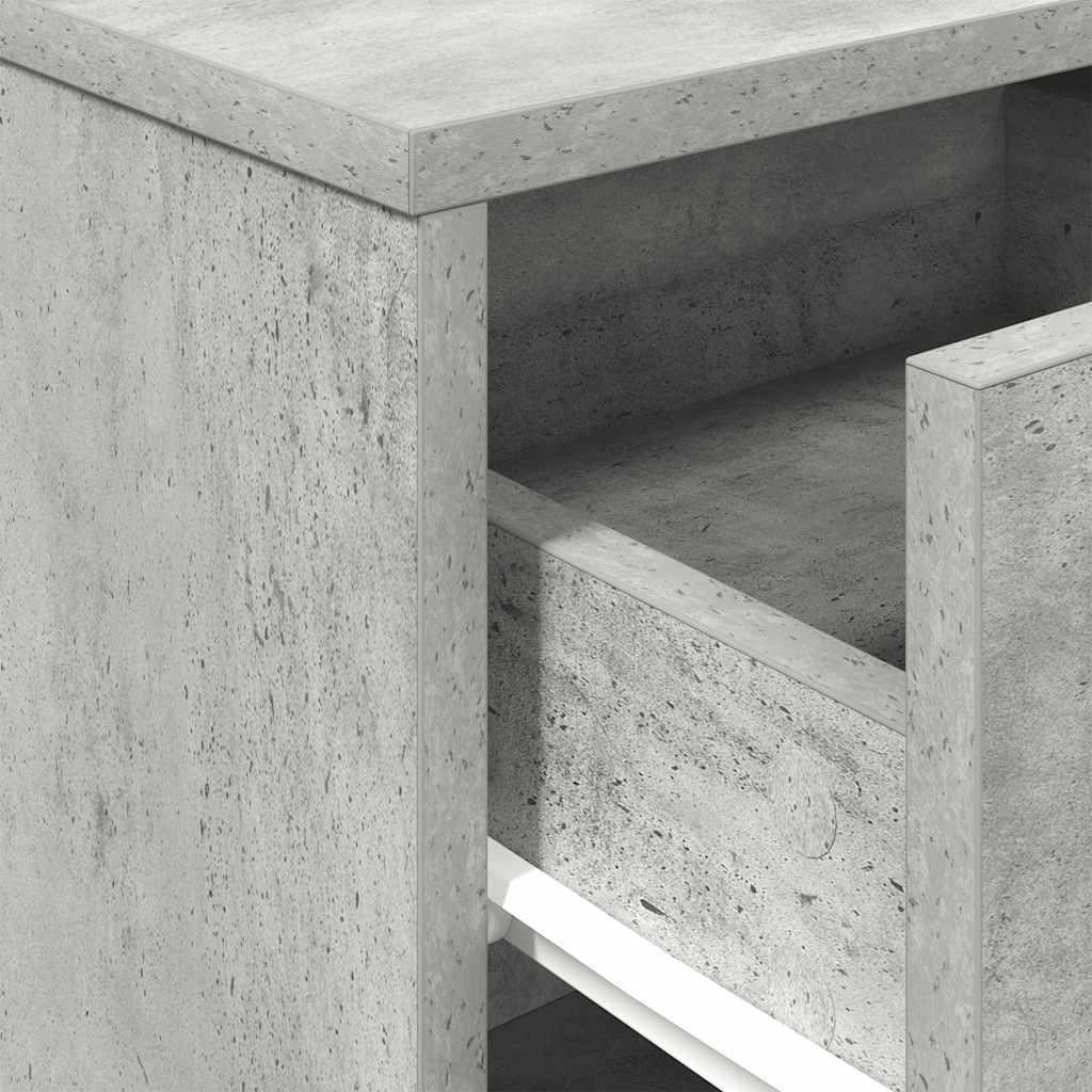 Κομοδίνα 2 τεμ. με Συρτάρι Γκρι Σκυρόδεμα 40x34x50 εκ. - Pakobazaar