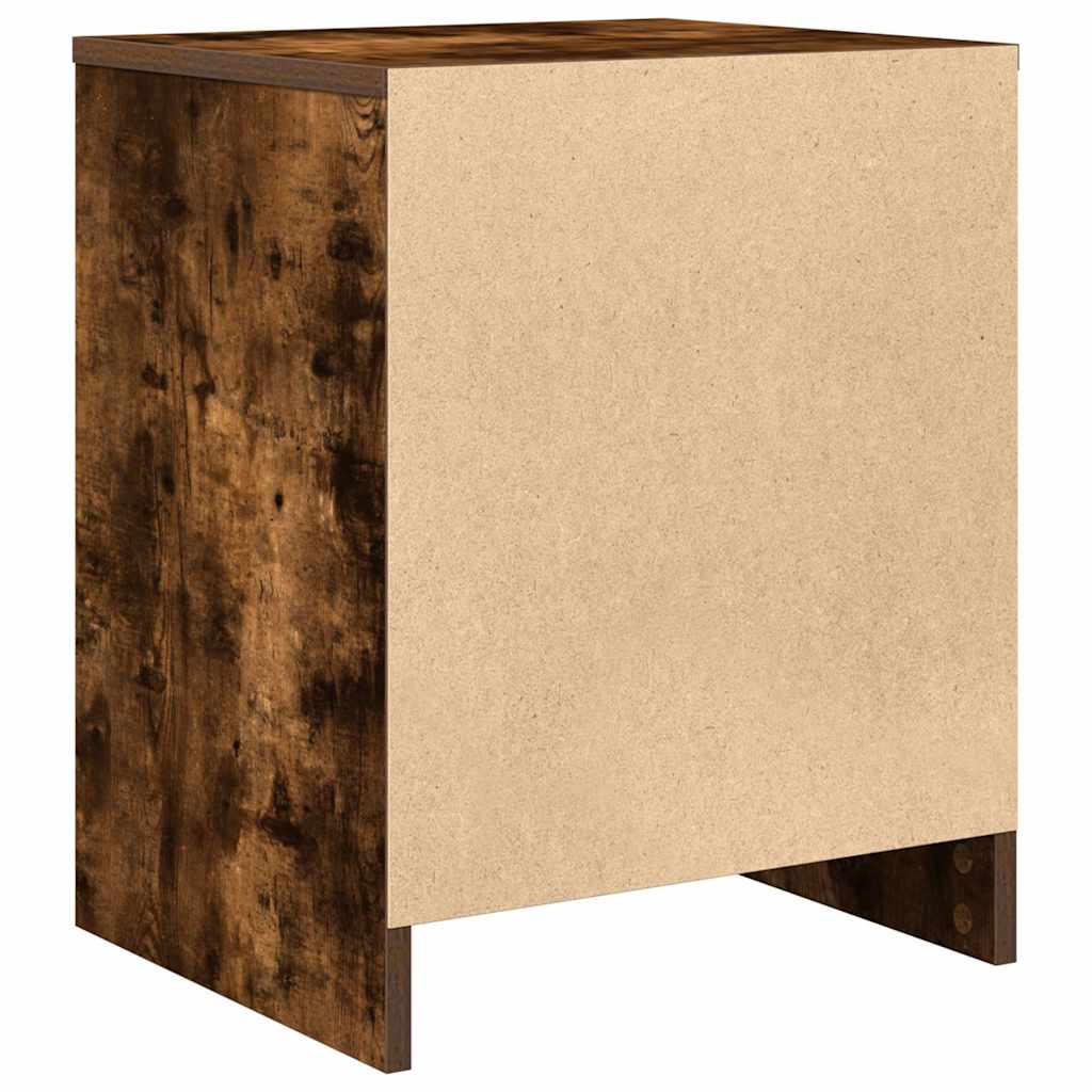 Κομοδίνα 2 τεμ. με Συρτάρι σε Καπνιστή Δρυς 40x34x50 εκ. - Pakobazaar