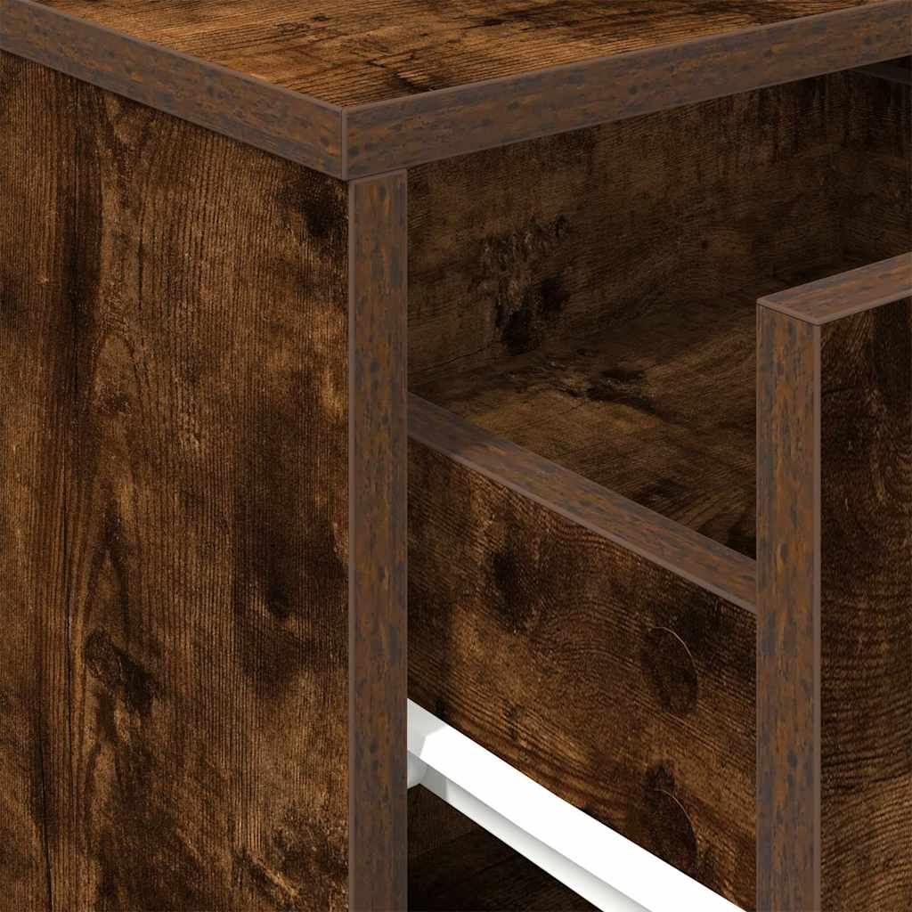 Κομοδίνα 2 τεμ. με Συρτάρι σε Καπνιστή Δρυς 40x34x50 εκ. - Pakobazaar