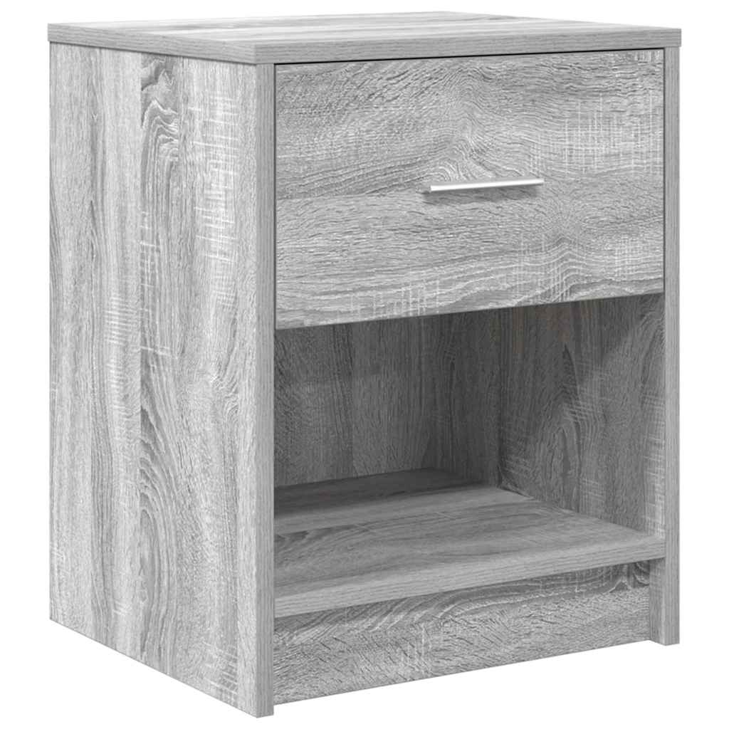 Κομοδίνα 2 τεμ. με Συρτάρι Γκρι Sonoma 40x34x50 εκ. - Pakobazaar