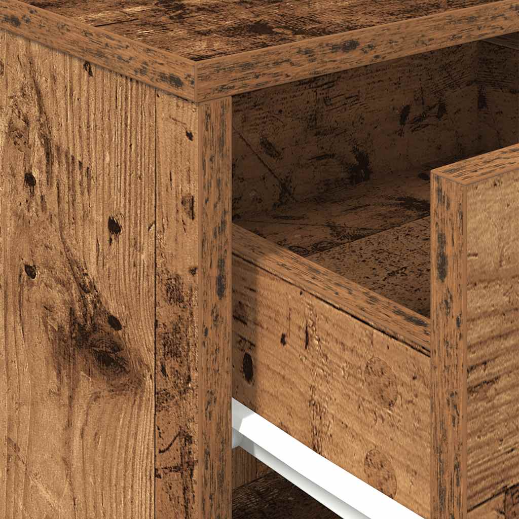 Κομοδίνα 2 τεμ. με Συρτάρι από Παλιό Ξύλο 40x34x50 εκ. - Pakobazaar