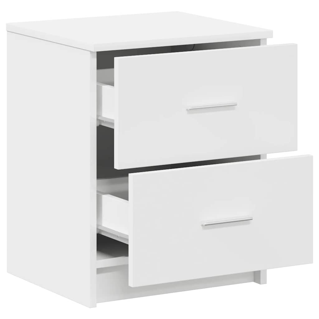 Κομοδίνο με 2 Συρτάρια Λευκό 40x36x50 εκ. - Pakobazaar