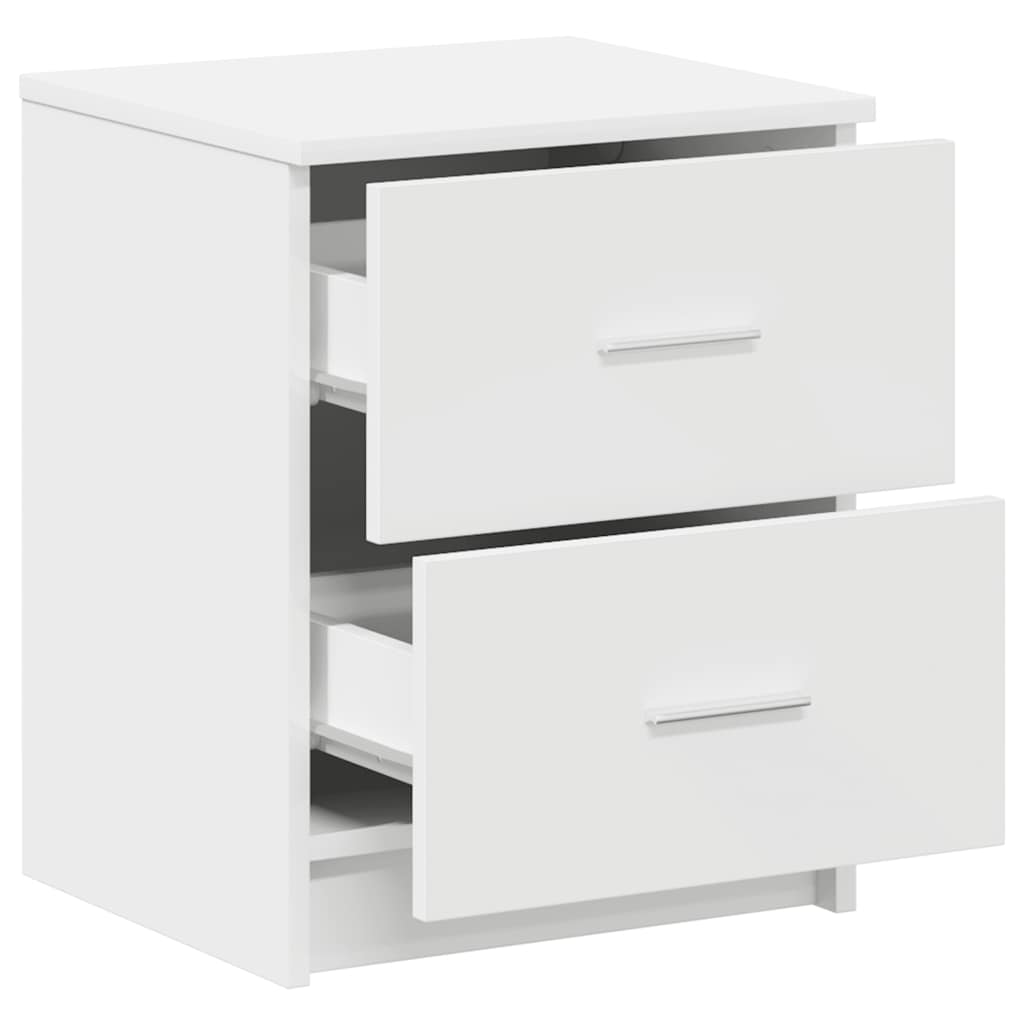 Κομοδίνα 2 τεμ. με 2 Συρτάρια Λευκά 40x36x50 εκ. - Pakobazaar
