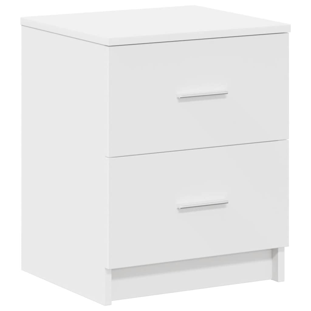 Κομοδίνα 2 τεμ. με 2 Συρτάρια Λευκά 40x36x50 εκ. - Pakobazaar