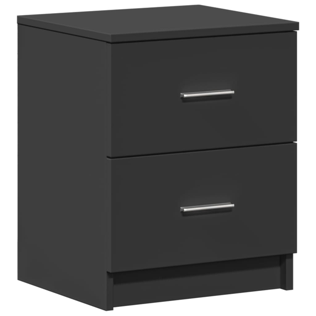 Κομοδίνο με 2 Συρτάρια Μαύρο 40x36x50 εκ. - Pakobazaar