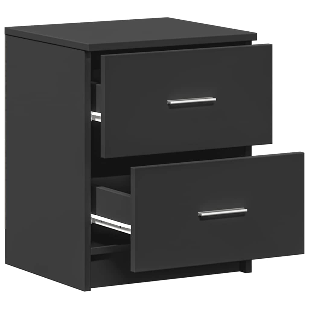 Κομοδίνο με 2 Συρτάρια Μαύρο 40x36x50 εκ. - Pakobazaar