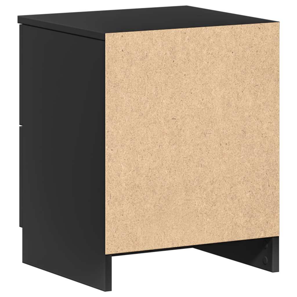 Κομοδίνο με 2 Συρτάρια Μαύρο 40x36x50 εκ. - Pakobazaar