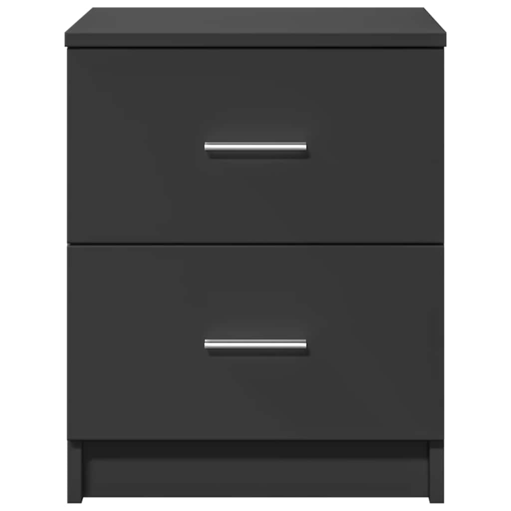 Κομοδίνα 2 τεμ. με 2 Συρτάρια Μαύρα 40x36x50 εκ. - Pakobazaar