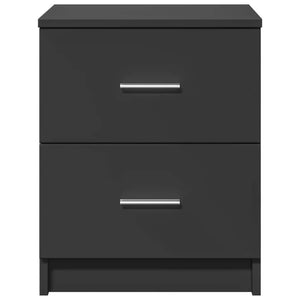 Κομοδίνα 2 τεμ. με 2 Συρτάρια Μαύρα 40x36x50 εκ. - Pakobazaar