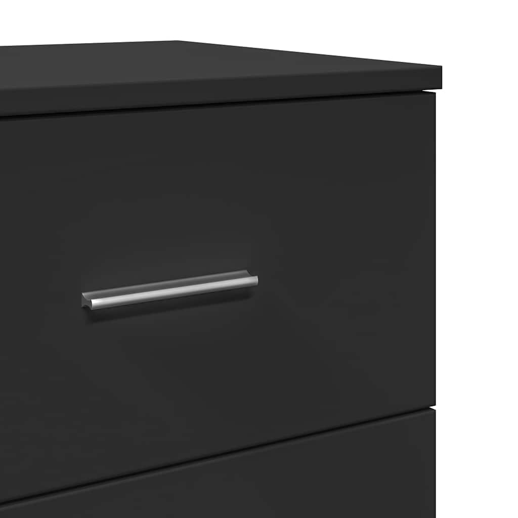 Κομοδίνα 2 τεμ. με 2 Συρτάρια Μαύρα 40x36x50 εκ. - Pakobazaar