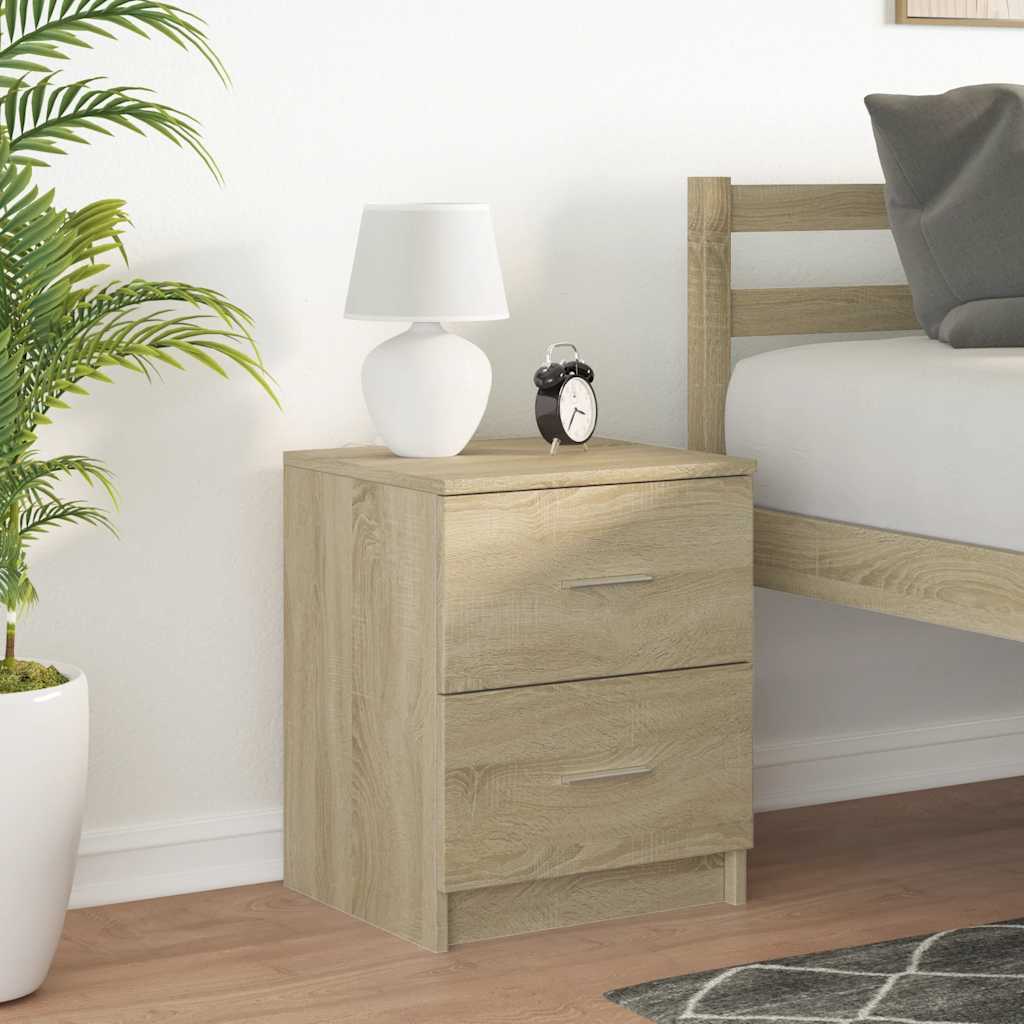 Κομοδίνο με 2 Συρτάρια Χρώμα Sonoma Δρυς 40x36x50 εκ. - Pakobazaar