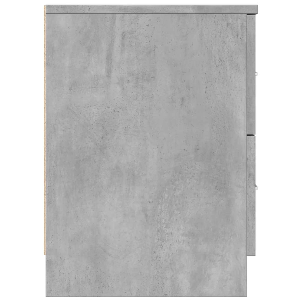 Κομοδίνο με 2 Συρτάρια Γκρι Σκυρόδεμα 40x36x50 εκ. - Pakobazaar