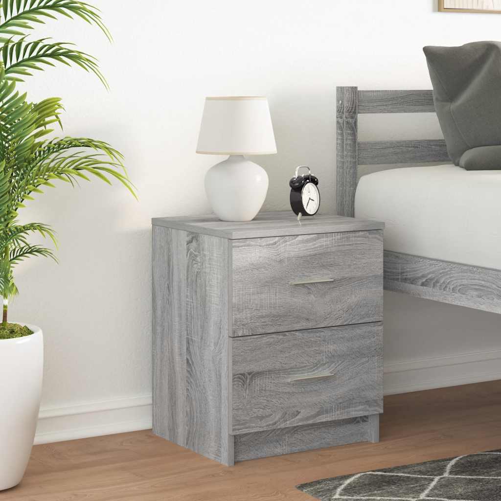 Κομοδίνο με 2 Συρτάρια Γκρι Sonoma 40x36x50 εκ. - Pakobazaar