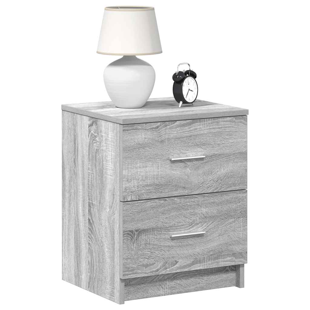 Κομοδίνα 2 τεμ. με 2 Συρτάρια Γκρι Sonoma 40x36x50 εκ. - Pakobazaar
