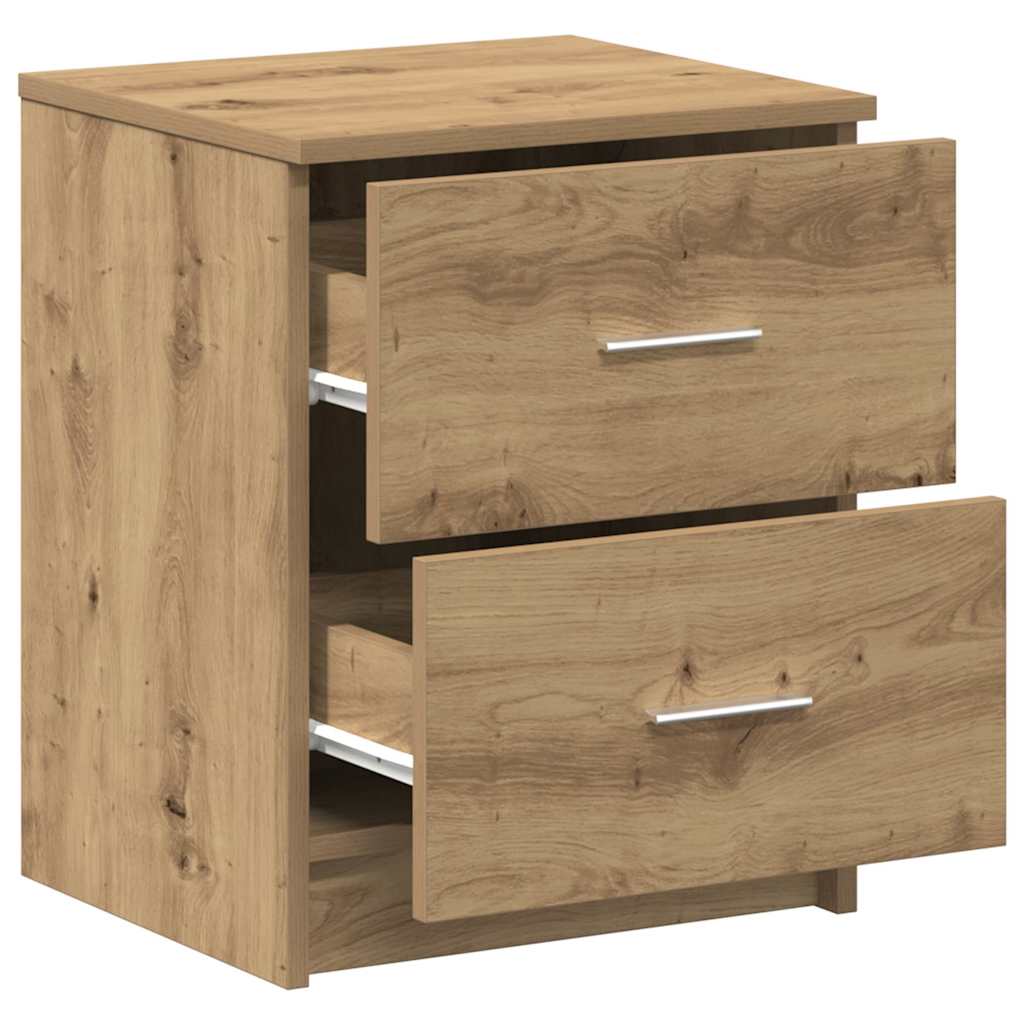 Κομοδίνο με 2 Συρτάρια σε Χρώμα Δρυς Artisan 40x36x50 εκ. - Pakobazaar