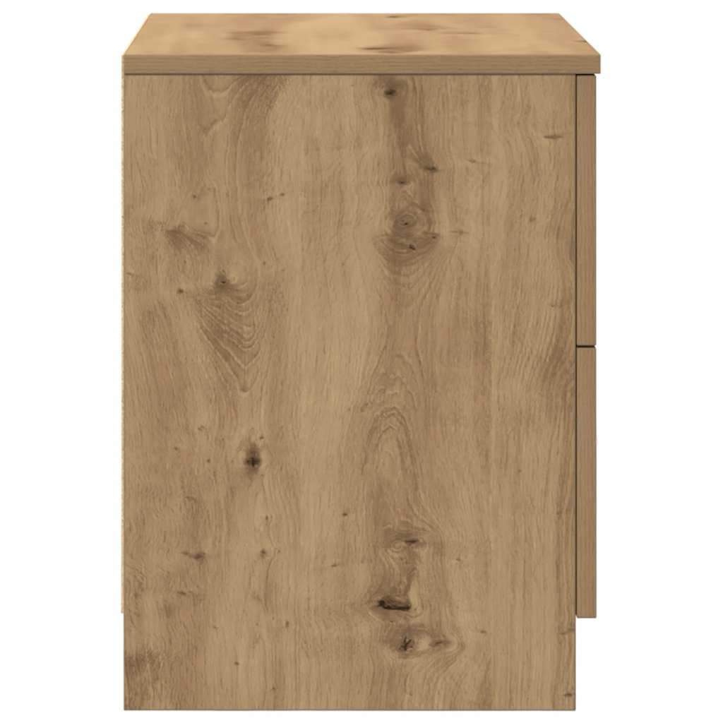 Κομοδίνο με 2 Συρτάρια σε Χρώμα Δρυς Artisan 40x36x50 εκ. - Pakobazaar