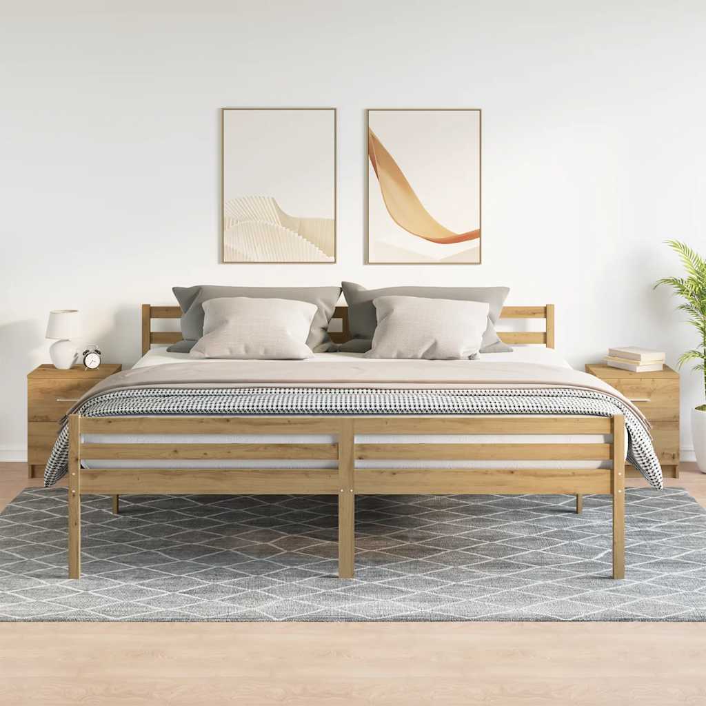 Κομοδίνα 2 τεμ. με 2 Συρτάρια, Ξύλο Artisan Oak 40x36x50 εκ. - Pakobazaar