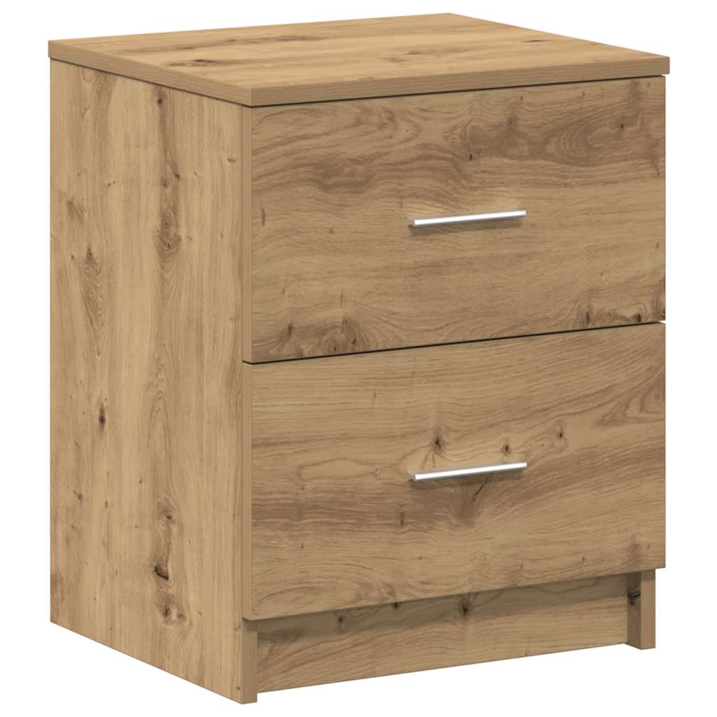 Κομοδίνα 2 τεμ. με 2 Συρτάρια, Ξύλο Artisan Oak 40x36x50 εκ. - Pakobazaar