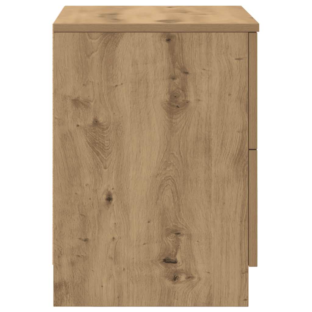 Κομοδίνα 2 τεμ. με 2 Συρτάρια, Ξύλο Artisan Oak 40x36x50 εκ. - Pakobazaar