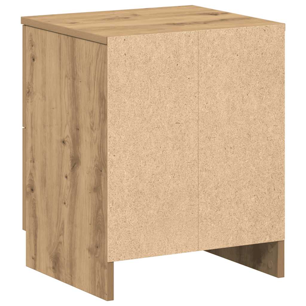 Κομοδίνα 2 τεμ. με 2 Συρτάρια, Ξύλο Artisan Oak 40x36x50 εκ. - Pakobazaar