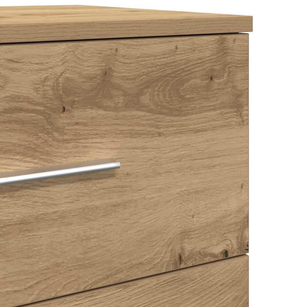 Κομοδίνα 2 τεμ. με 2 Συρτάρια, Ξύλο Artisan Oak 40x36x50 εκ. - Pakobazaar