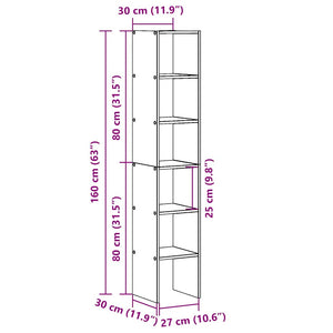 Βιβλιοθήκες 2 τεμ. Στοιβαζόμενα Sonoma Δρυς 30x30x80 εκ.
