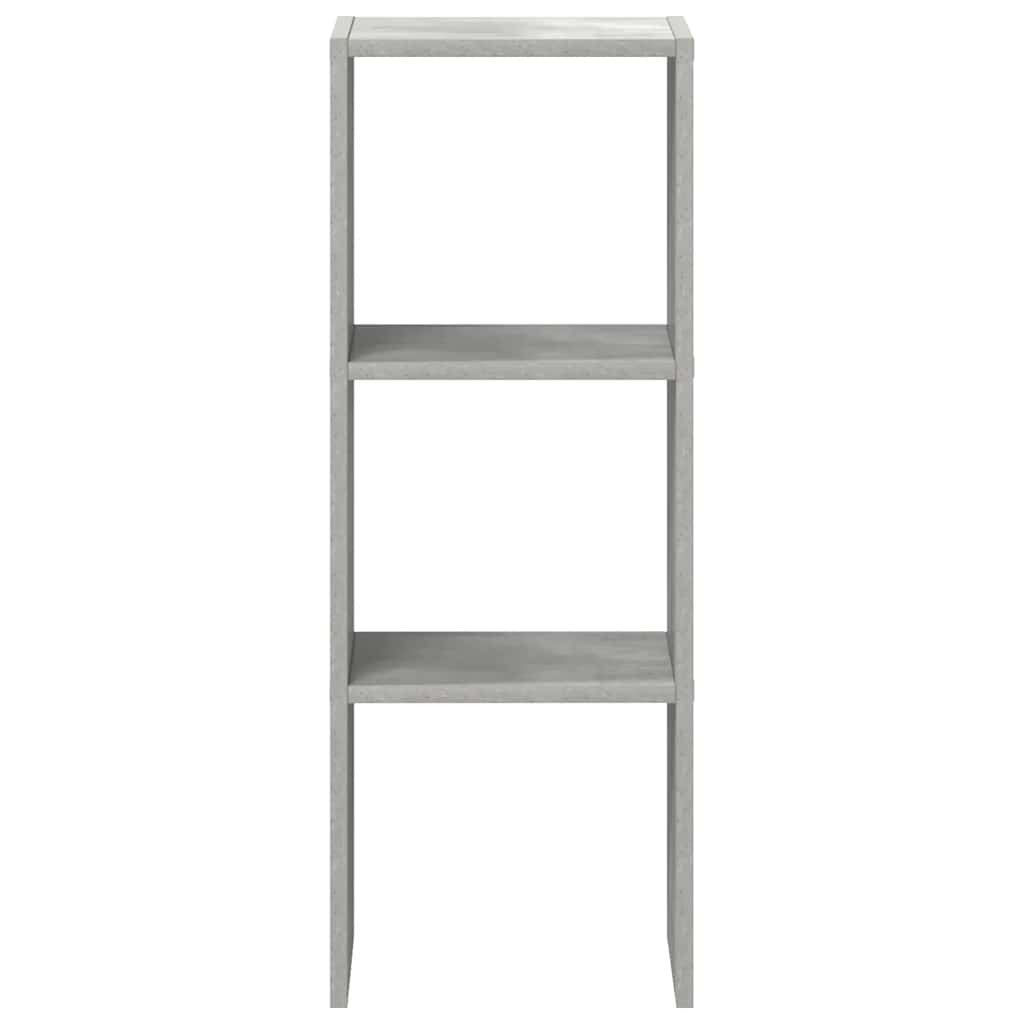 Βιβλιοθήκη Στοιβαζόμενα Γκρι Σκυροδ. 30x30x80 εκ. Επεξ. Ξύλο - Pakobazaar