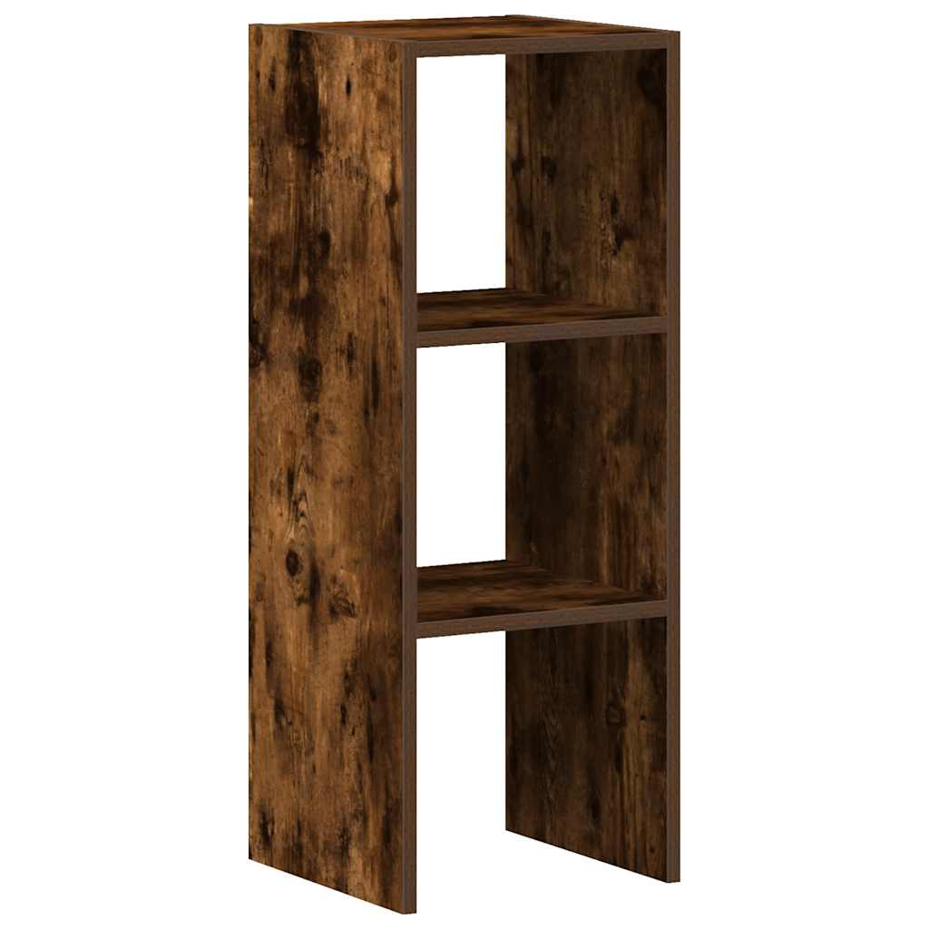 Βιβλιοθήκη Στοιβαζόμενα Καπνιστή Δρυς 30x30x80 εκ. Επεξ. Ξύλο