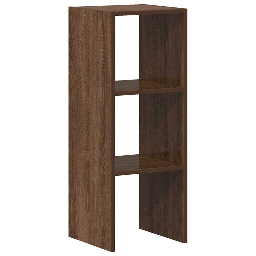 Βιβλιοθήκη Στοιβαζόμενα Καφέ Δρυς 30x30x80 εκ. Επεξ. Ξύλο