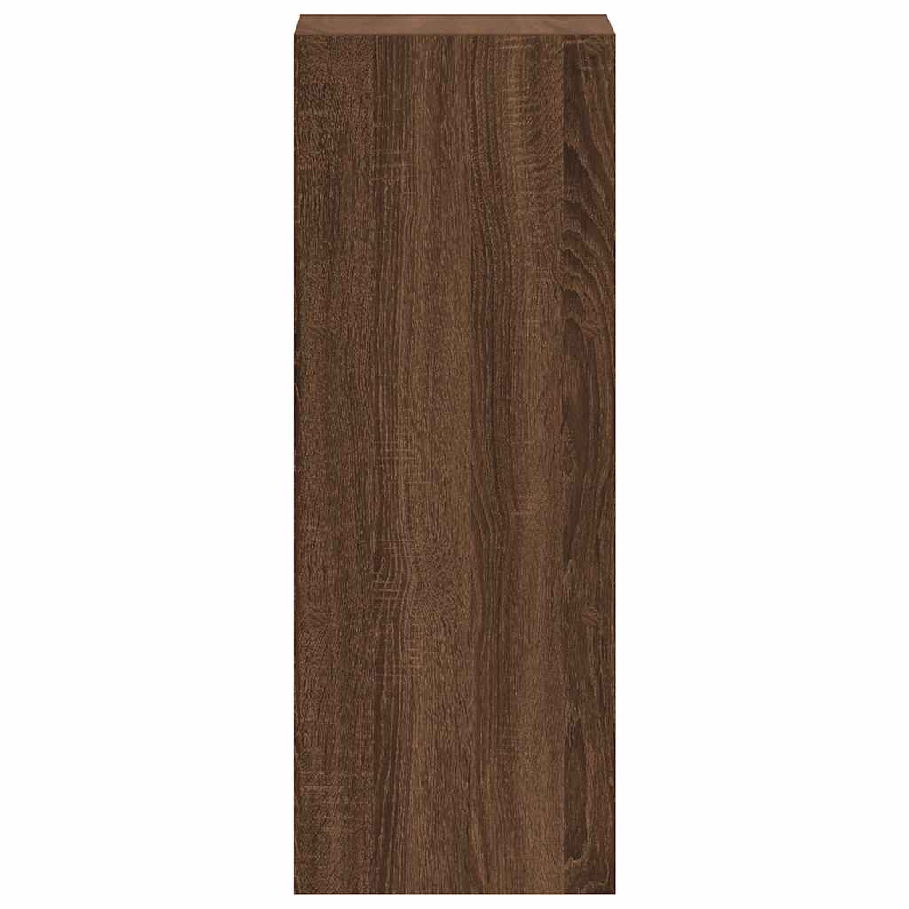 Βιβλιοθήκη Στοιβαζόμενα Καφέ Δρυς 30x30x80 εκ. Επεξ. Ξύλο