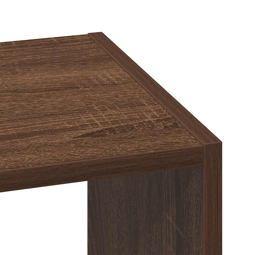 Βιβλιοθήκη Στοιβαζόμενα Καφέ Δρυς 30x30x80 εκ. Επεξ. Ξύλο
