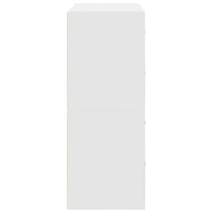 Ντουλάπια με 4 συρτάρια 2 τεμάχια Λευκό 60x31x40 cm