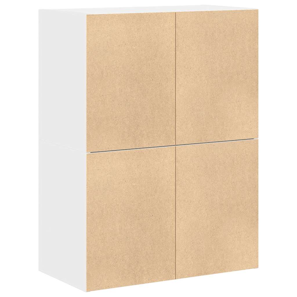 Ντουλάπια με 2 συρτάρια 2 τεμάχια Λευκό 60x31x40 cm