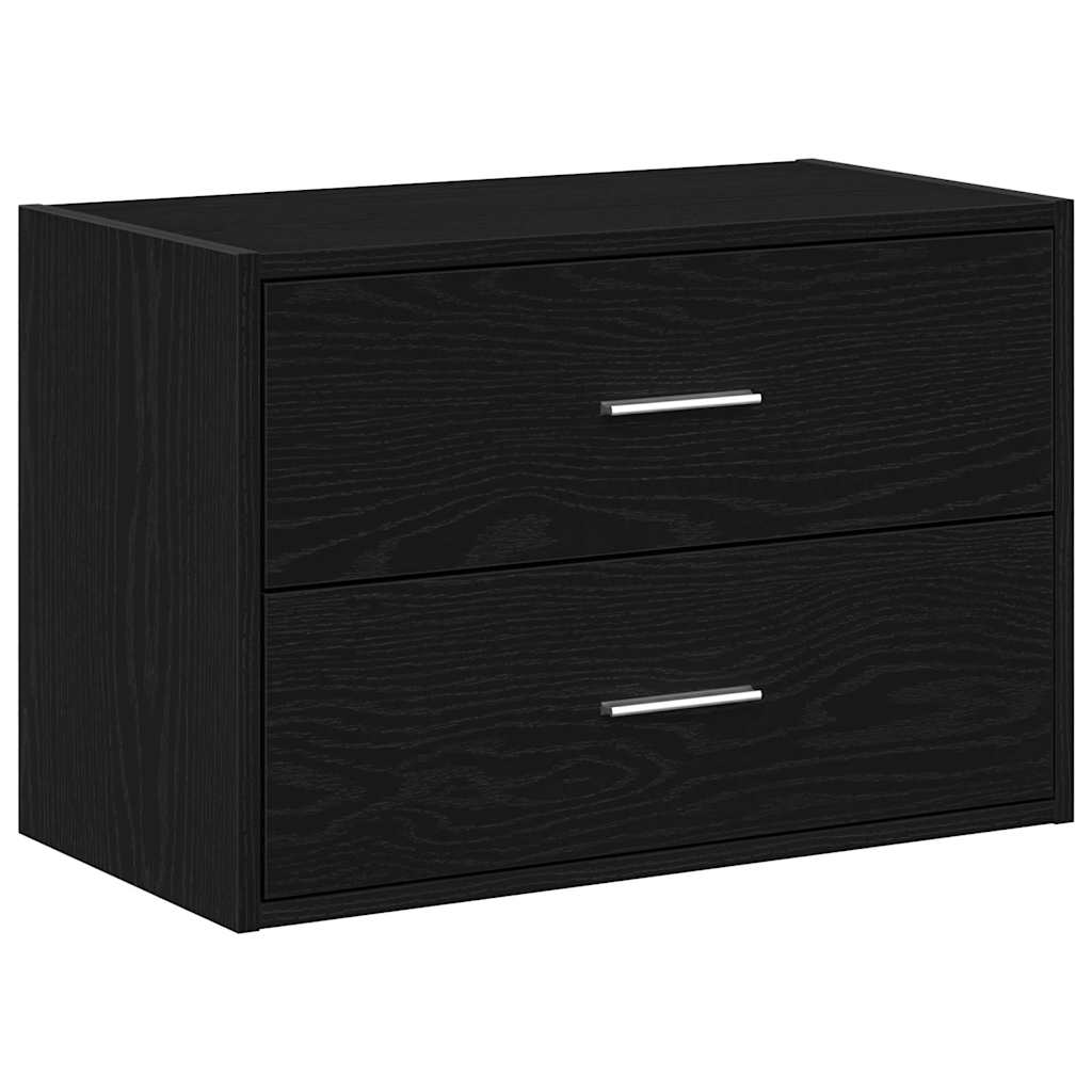 Ντουλάπι με 2 συρτάρια Μαύρη δρυς 60x31x40 cm Ξύλινη κατασκευή