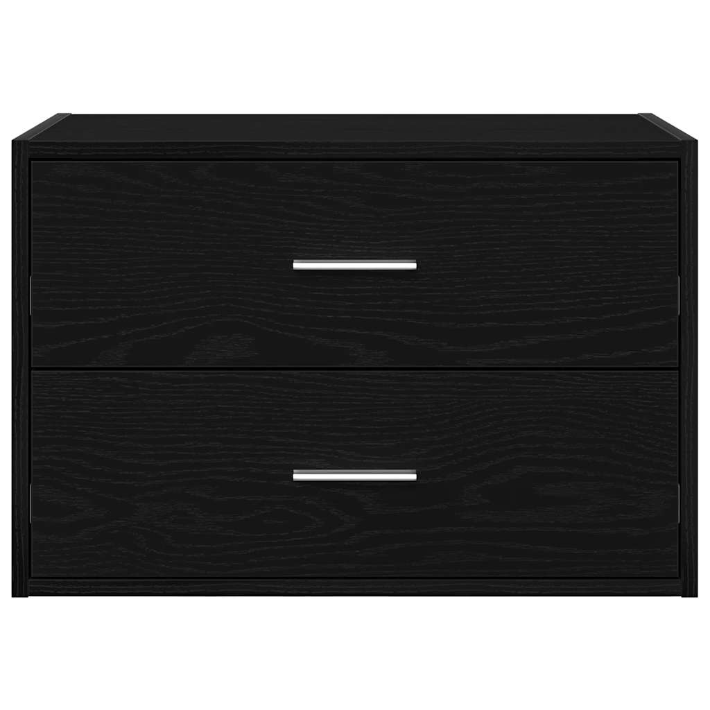 Ντουλάπι με 2 συρτάρια Μαύρη δρυς 60x31x40 cm Ξύλινη κατασκευή