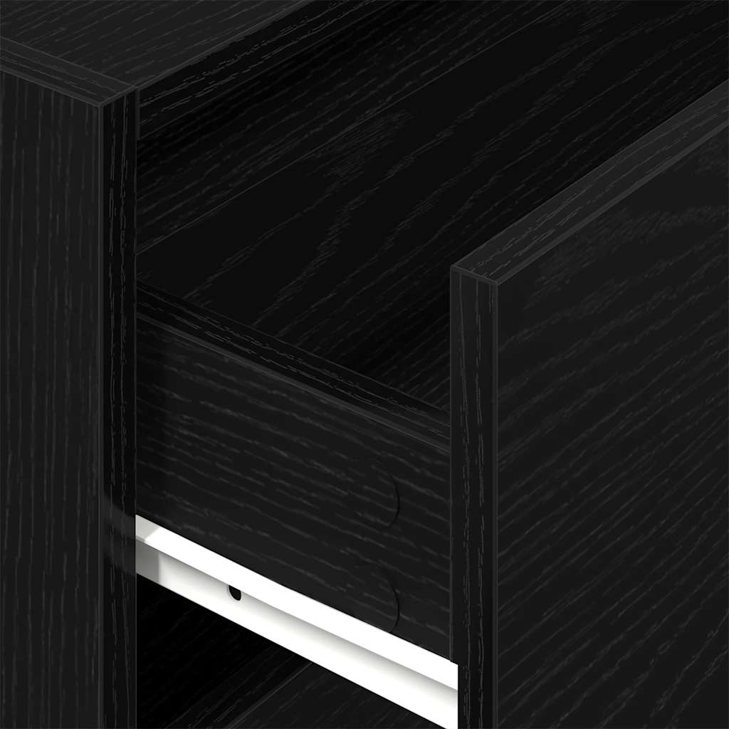 Ντουλάπι με 2 συρτάρια Μαύρη δρυς 60x31x40 cm Ξύλινη κατασκευή