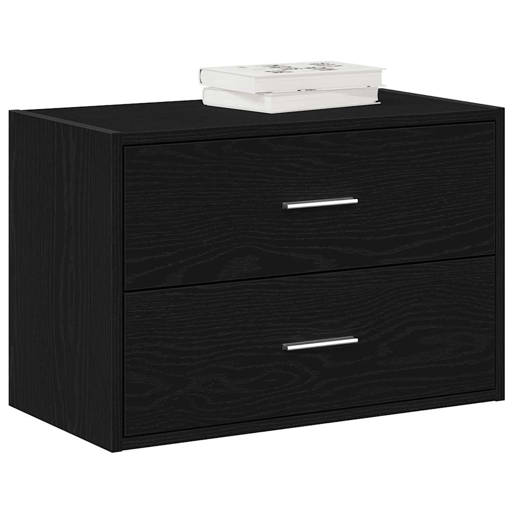 Ντουλάπι με 2 συρτάρια Μαύρη δρυς 60x31x40 cm Ξύλινη κατασκευή
