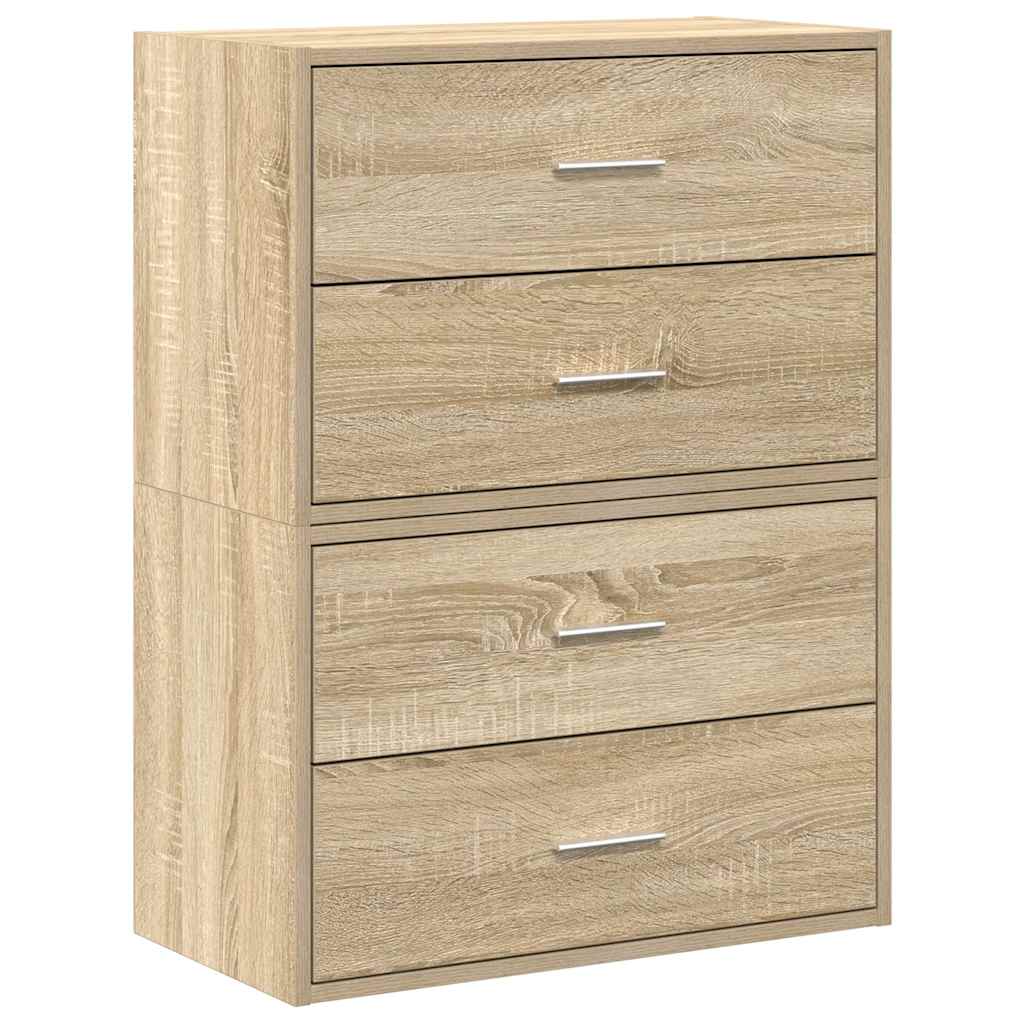 Ντουλάπια με 2 συρτάρια 2 τεμ. Sonoma Δρυς 60x31x40 εκ. - Pakobazaar
