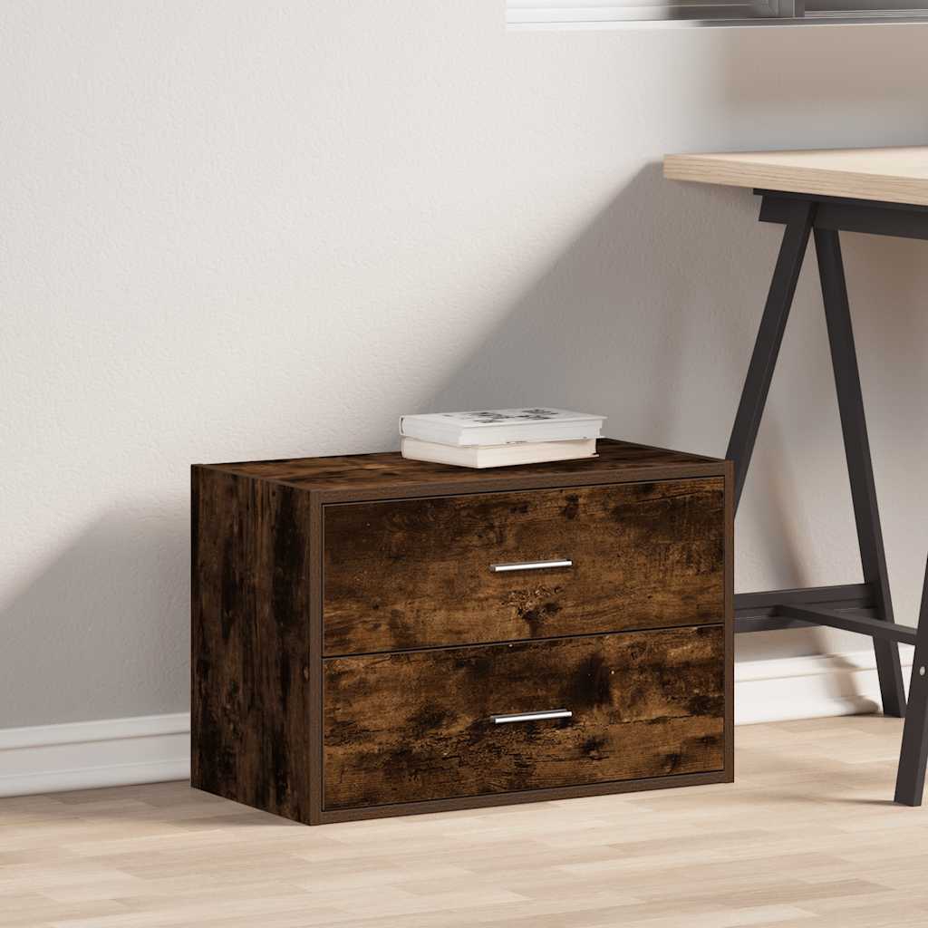 Ντουλάπι με 2 συρτάρια Καπνιστή Δρυς 60x31x40εκ. από Επεξ. Ξύλο