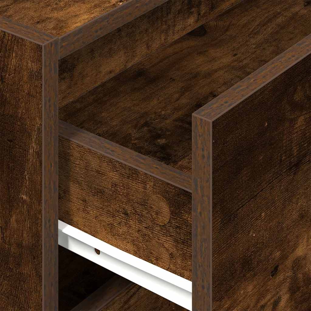 Ντουλάπι με 2 συρτάρια Καπνιστή Δρυς 60x31x40εκ. από Επεξ. Ξύλο