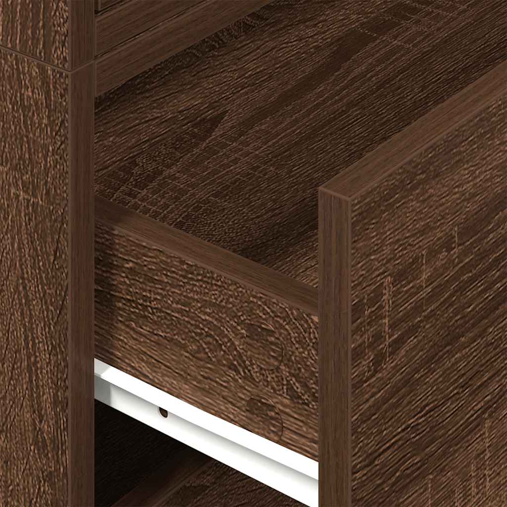 Ντουλάπια με 2 συρτάρια 2 τεμ. Καφέ Δρυς 60x31x40 εκ.