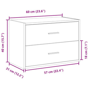 Ντουλάπι με 2 συρτάρια Αρτισιανή Δρυς 60x31x40 εκ. Επεξ. Ξύλο - Pakobazaar