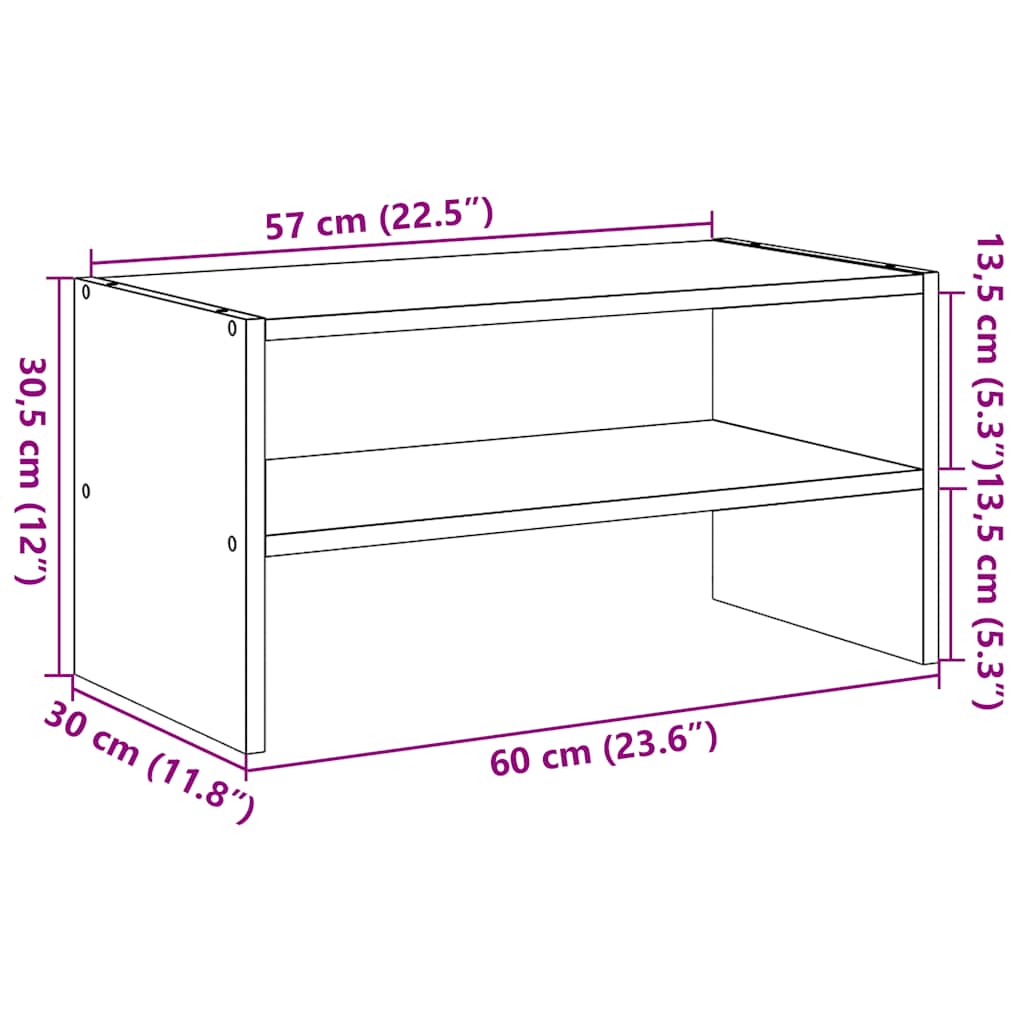 Ράφι παπουτσιών στοιβαζόμενο λευκό 60x30x30,5 cm - Pakobazaar