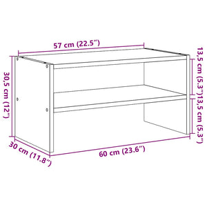Ράφι παπουτσιών στοιβαζόμενο Sonoma Oak 60x30x30,5 cm - Pakobazaar
