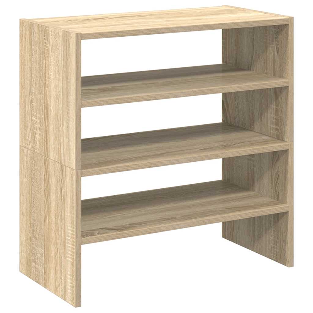 Ράφια παπουτσιών 2 τμχ στοιβαζόμενα Sonoma Oak 60x30x30,5 cm - Pakobazaar