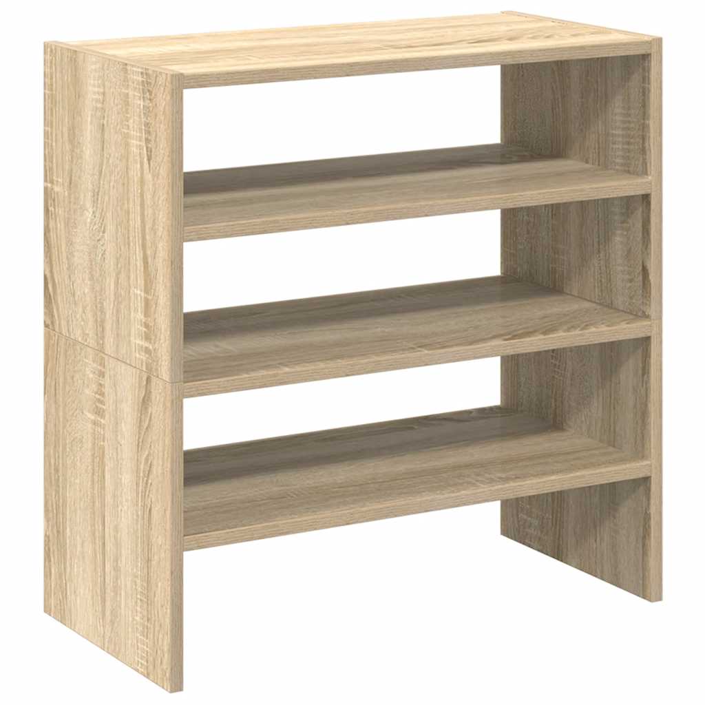 Ράφια παπουτσιών 2 τμχ στοιβαζόμενα Sonoma Oak 60x30x30,5 cm - Pakobazaar