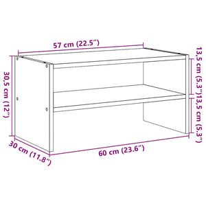 Ράφι παπουτσιών στοιβαζόμενο γκρι Sonoma 60x30x30,5 cm