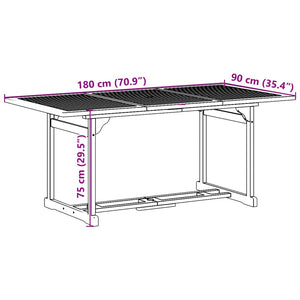 Σετ Τραπεζαρίας Κήπου 9 Τεμαχίων 180x90x75 εκ. Μασίφ Ακακία - Pakobazaar