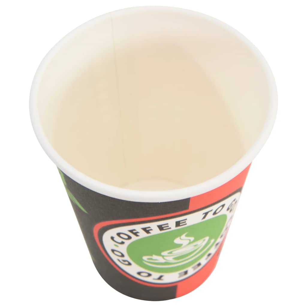 Χάρτινα κύπελλα καφέ 1000 τεμάχια 12oz 300ml Κόκκινο και μαύρο - Pakobazaar